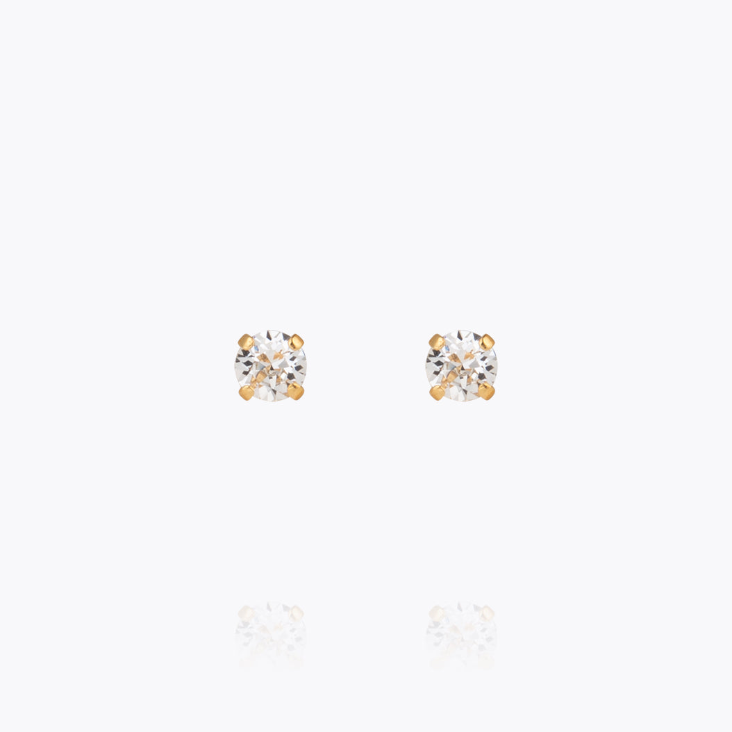 Caroline Svedbom - Mini Stud Earrings Crystal Gold