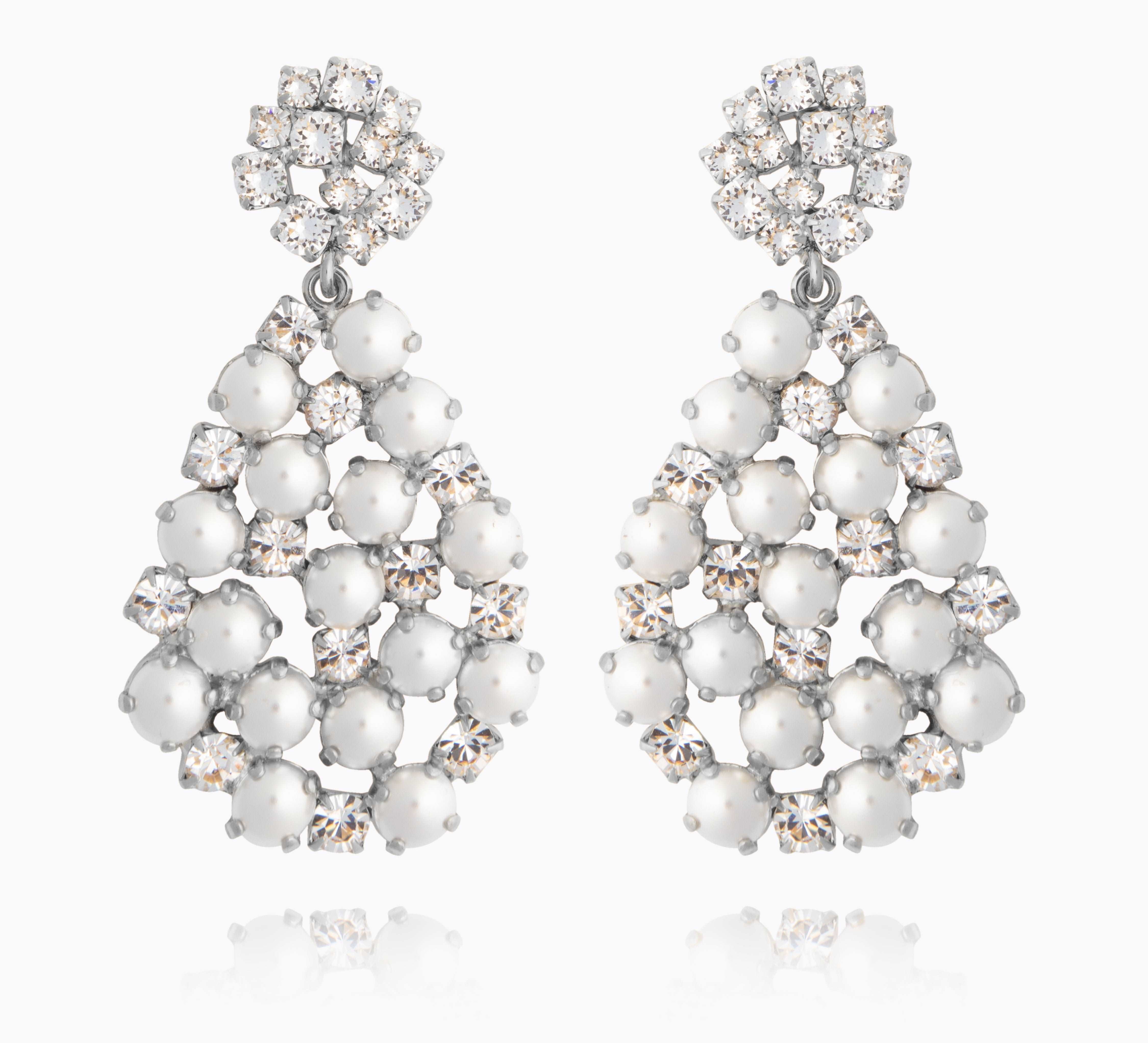 Caroline Svedbom - All Of Me Earrings Pearl Crystal Rhodium
