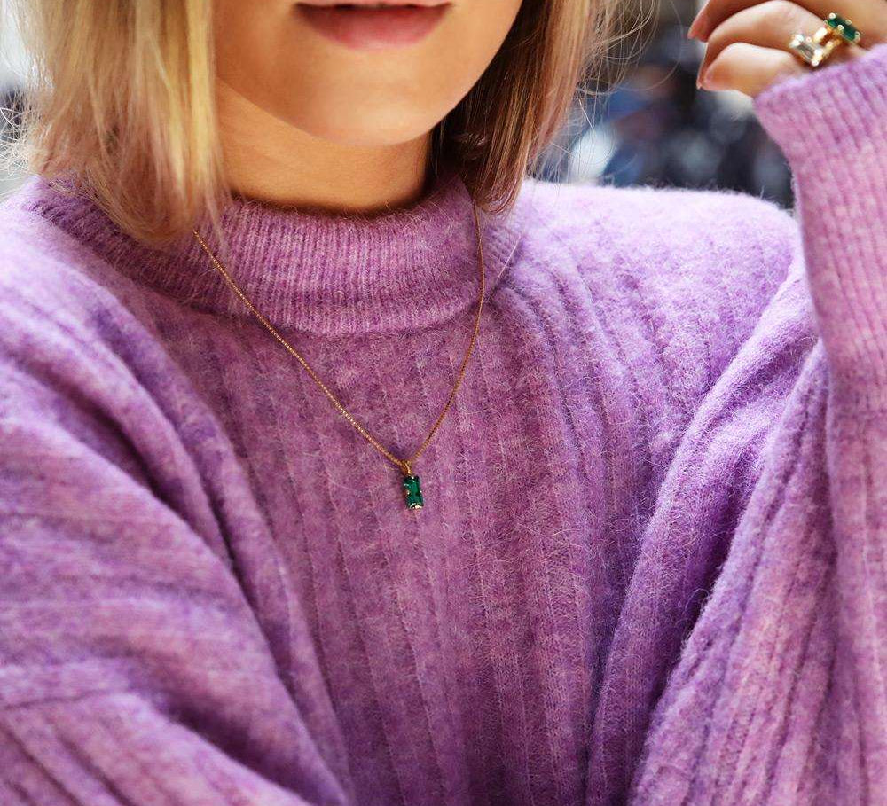 Baguette Necklace / Emerald