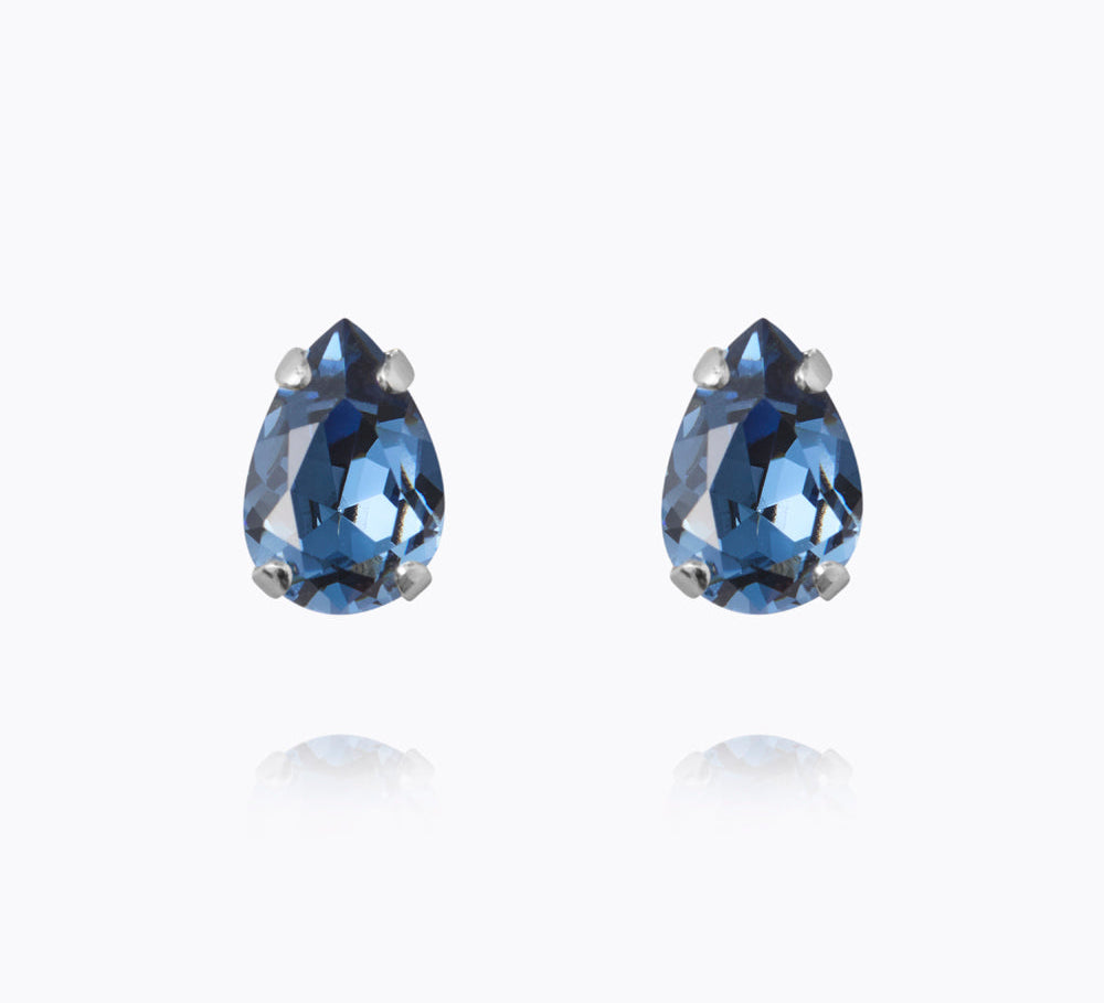 Caroline Svedbom - Petite Drop Stud Earrings Denim Blue Rhodium