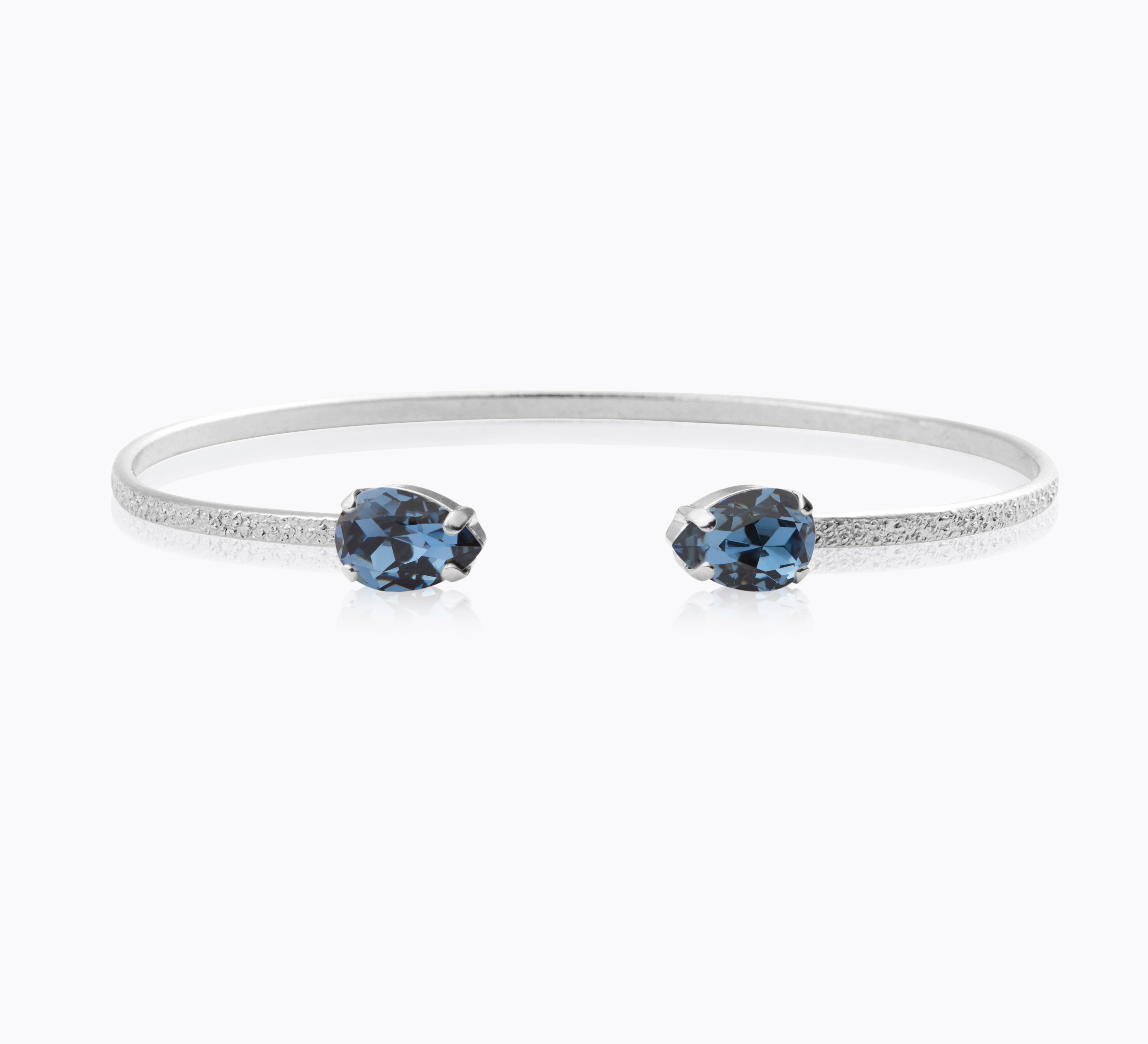 Caroline Svedbom - Petite Drop Bracelet Denim Blue Rhodium