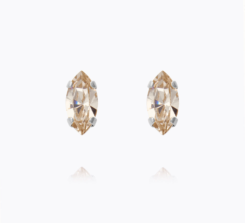 Caroline Svedbom - Petite Navette Earrings Light Silk Rhodium
