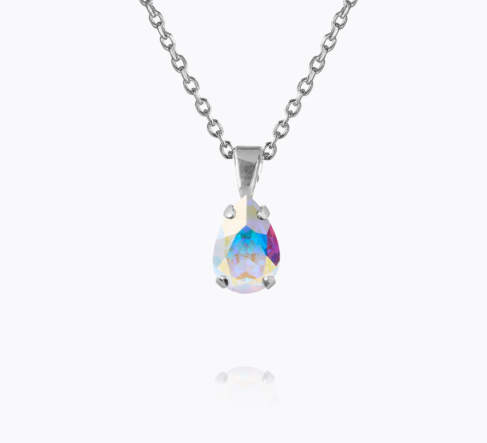 Caroline Svedbom - Petite Drop Necklace Aurore Boreale Ab Rhodium