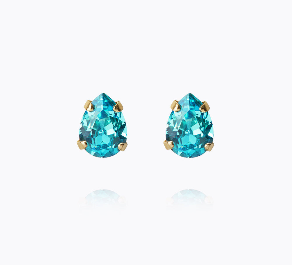 Caroline Svedbom - Superpetite Drop Earrings Aquamarine Gold