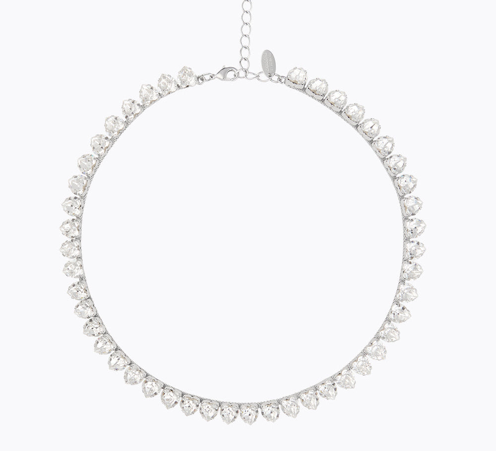 Caroline Svedbom - Heart Stud Choker Crystal Rhodium