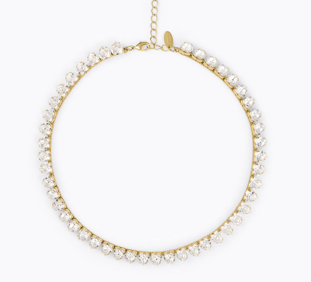 Caroline Svedbom - Heart Stud Choker Crystal Gold