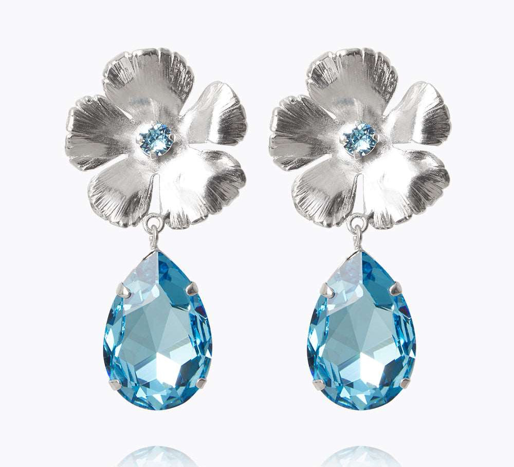 Caroline Svedbom - Anemone Perfect Earrings Aquamarine Rhodium