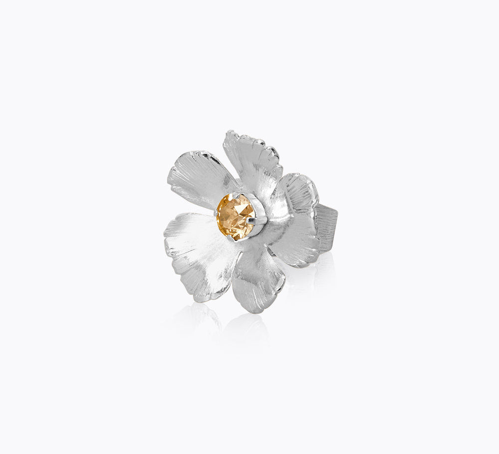 Caroline Svedbom - Anemone Ring Golden Shadow Rhodium