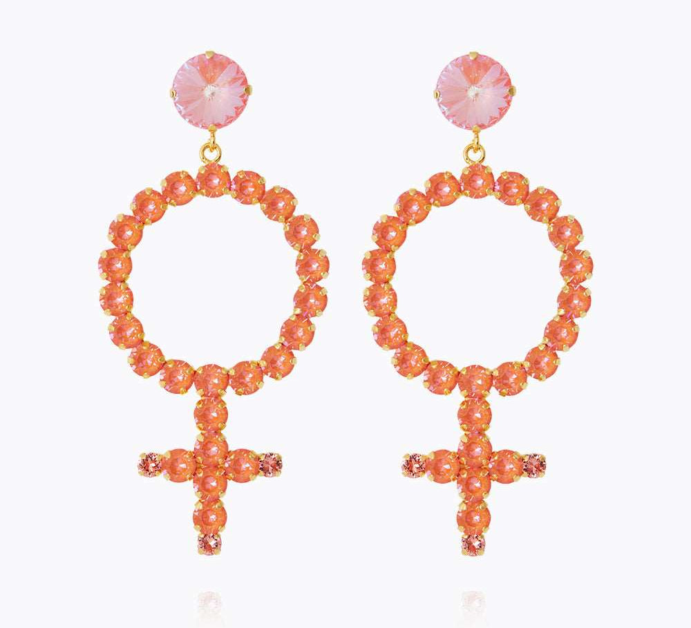 Caroline Svedbom - Alexandra Statementearrings Orange Glow Delite Gold