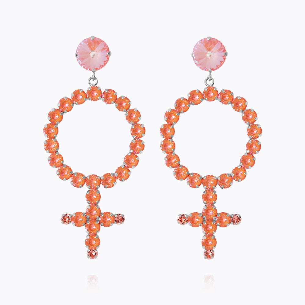 Caroline Svedbom - Alexandra Statementearrings Orange Glow Delite Rhdoium