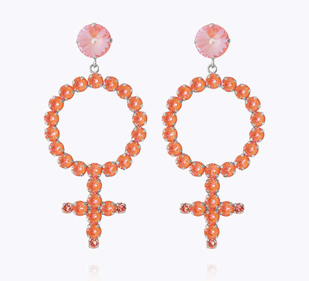 Caroline Svedbom - Alexandra Statementearrings Orange Glow Delite Rhdoium