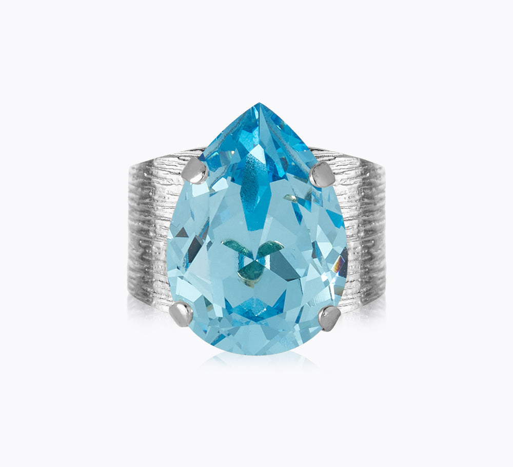 Classic Drop Ring / Aquamarine
