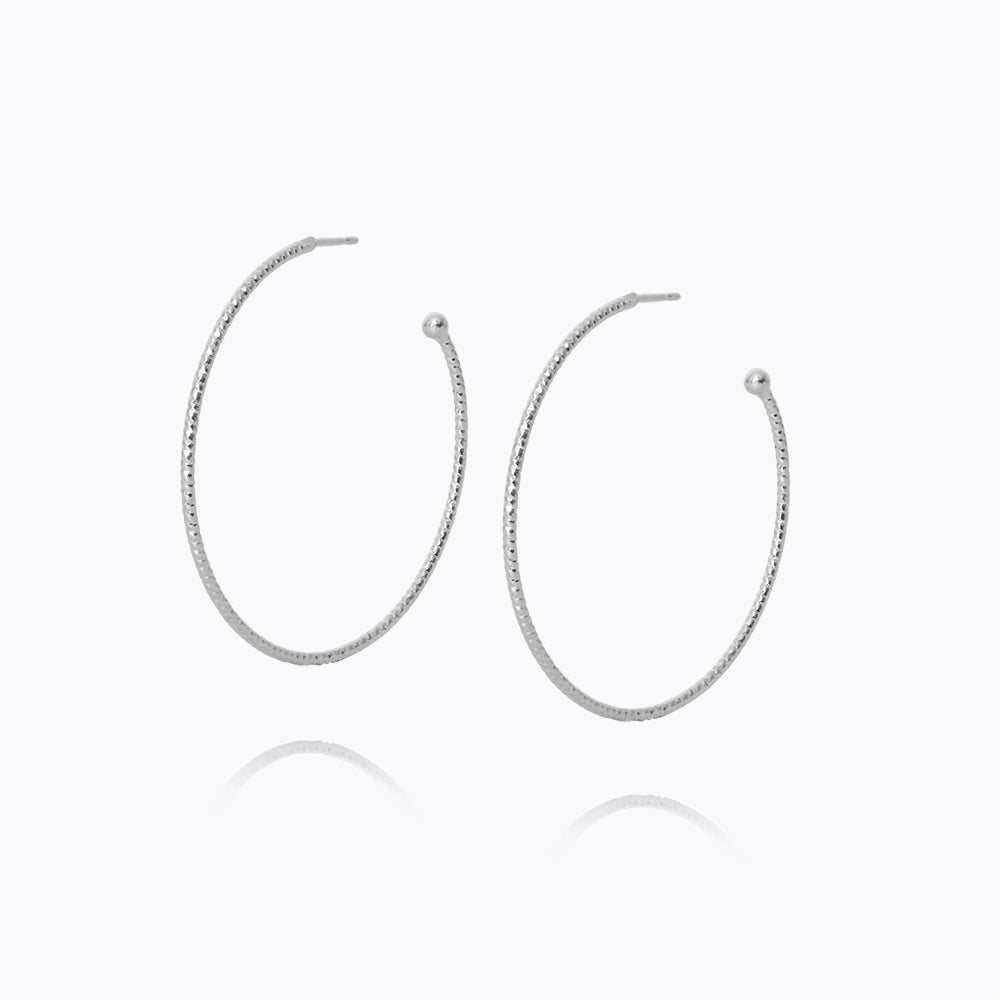 Caroline Svedbom - Evita Loop Earrings Rhodium Rhodium