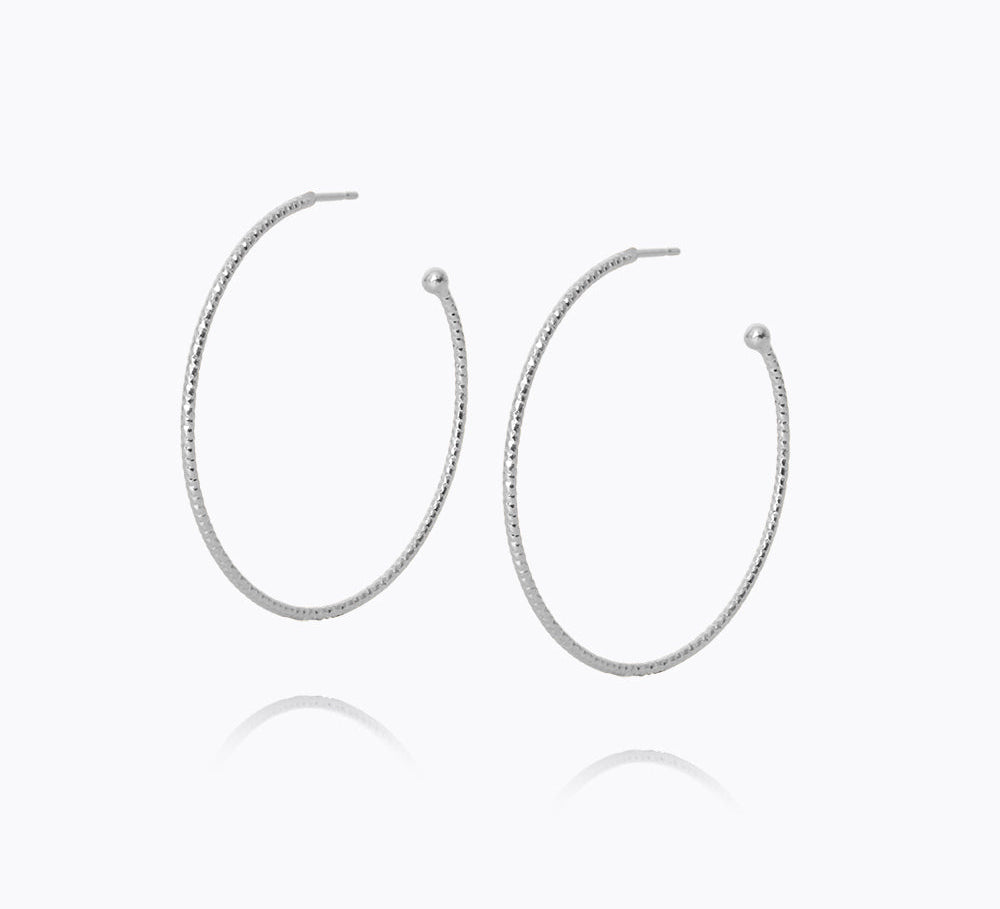 Caroline Svedbom - Evita Loop Earrings Rhodium Rhodium
