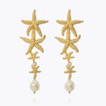 Caroline Svedbom - Falling Sea Star Earrings Pearl Gold