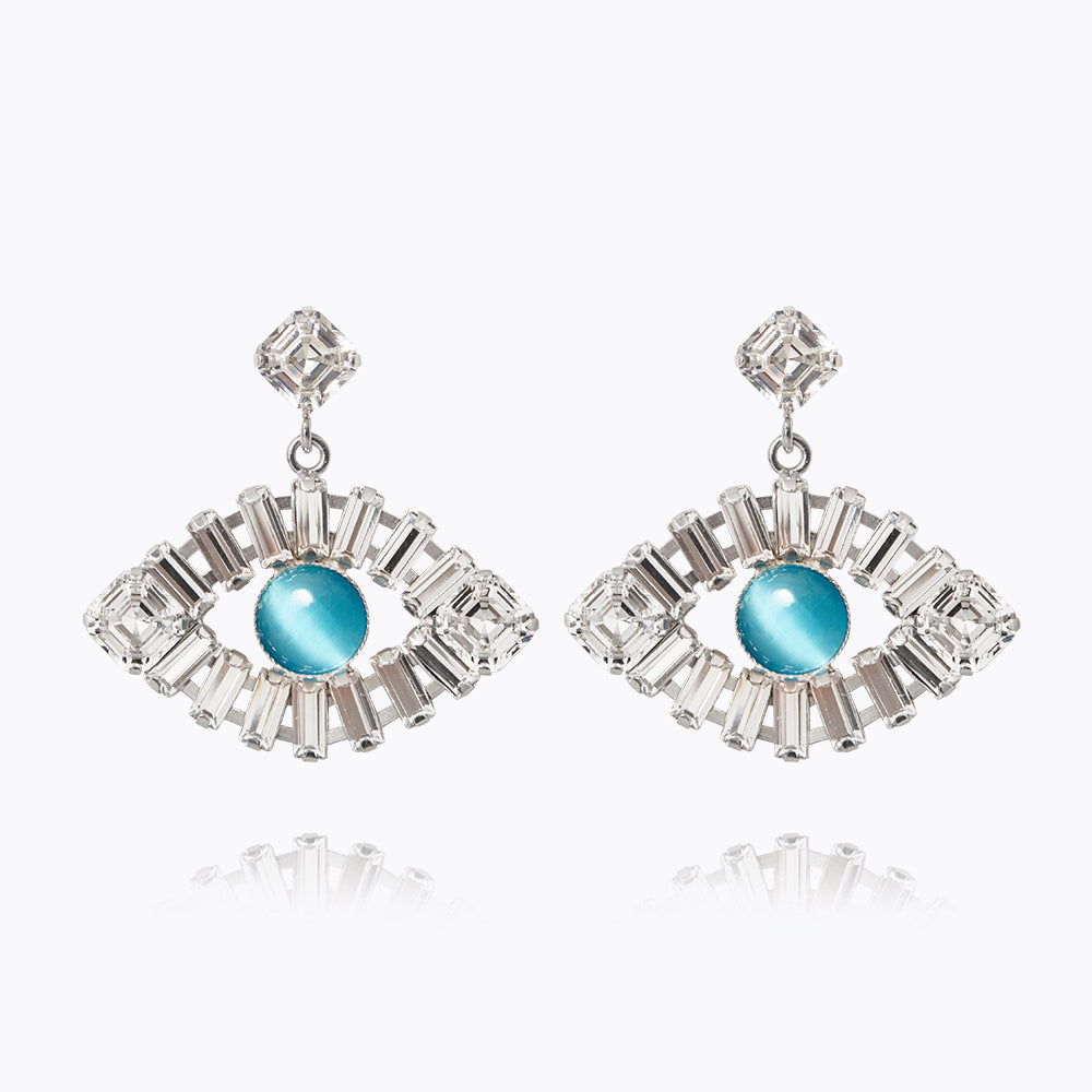 Caroline Svedbom - Greek Eye Statementearrings Crystal Aquamarine Rhodium