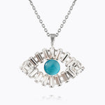 Caroline Svedbom - Greek Eye Statementnecklace Crystal Aquamarine Rhodium