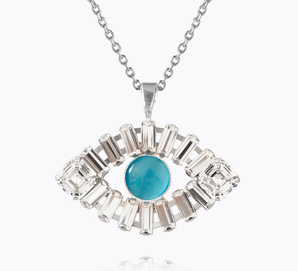 Caroline Svedbom - Greek Eye Statementnecklace Crystal Aquamarine Rhodium
