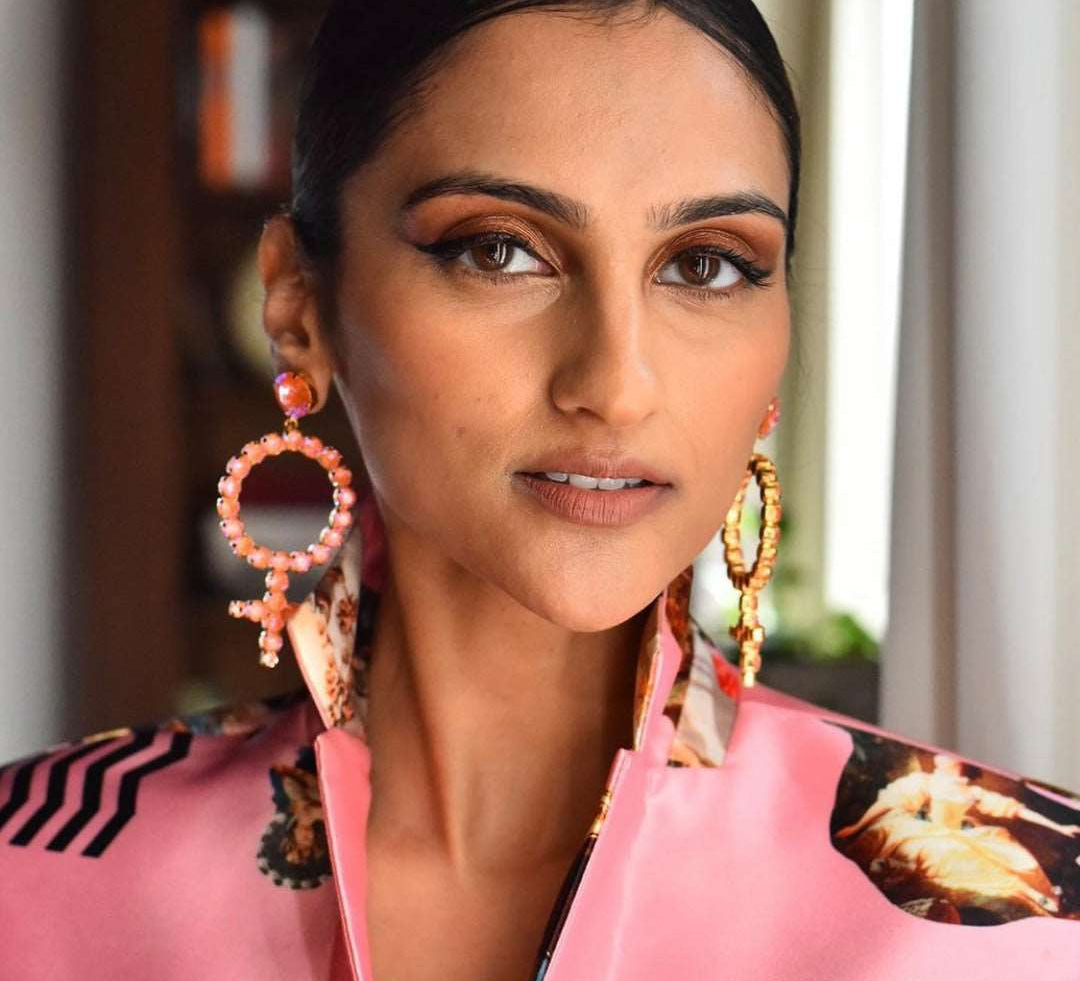 Alexandra Statement Earrings / Orange Glow Delite