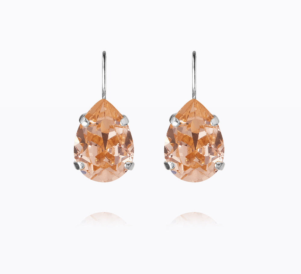 Caroline Svedbom - Mini Drop Clasp Earrings Light Peach Rhodium