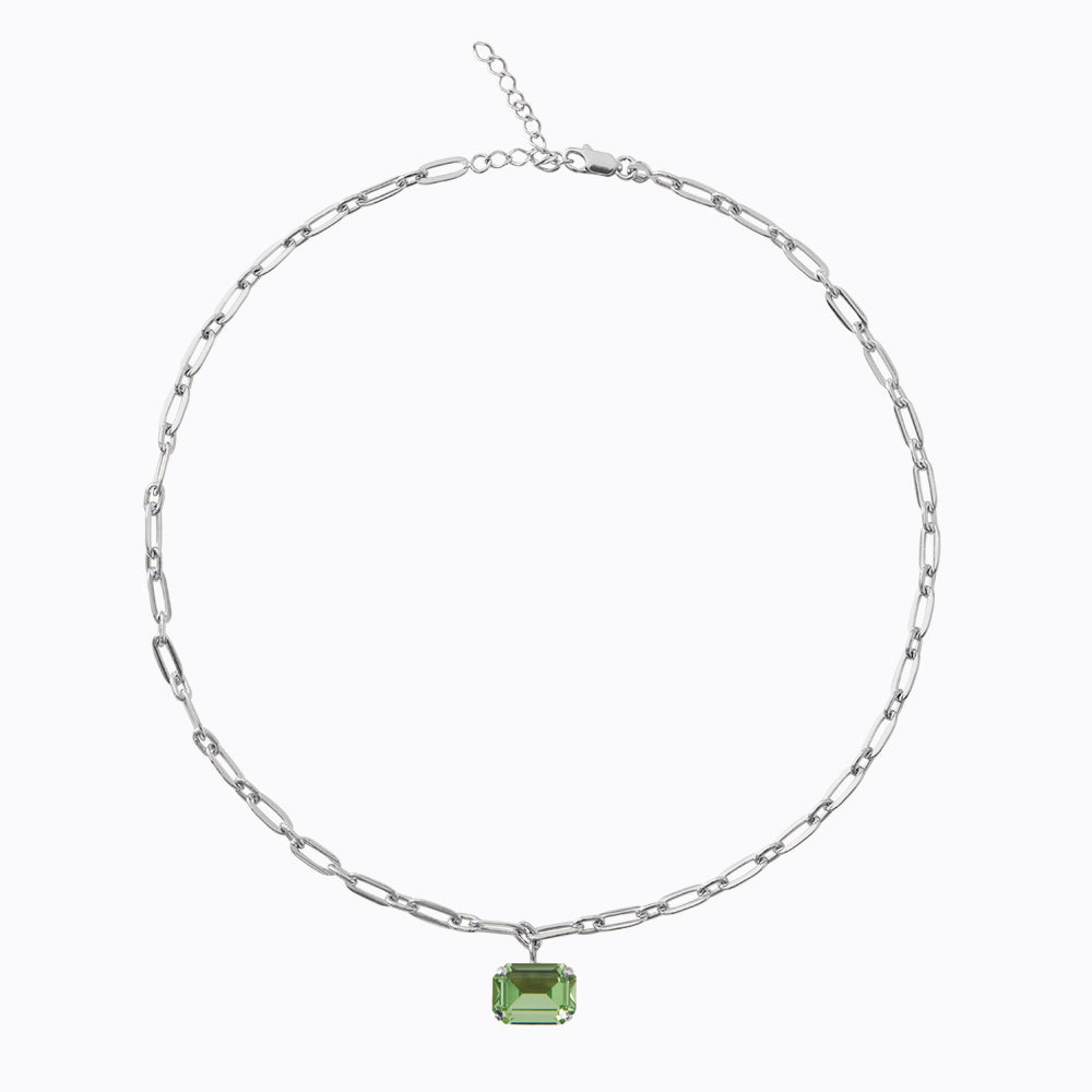 Caroline Svedbom - Mini Lydia Necklace Peridot Rhodium