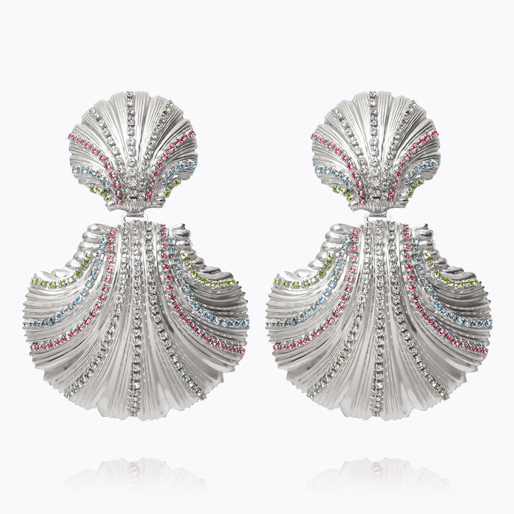 Caroline Svedbom - Mirella Grande Earrings Rainbow Combo Rhodium
