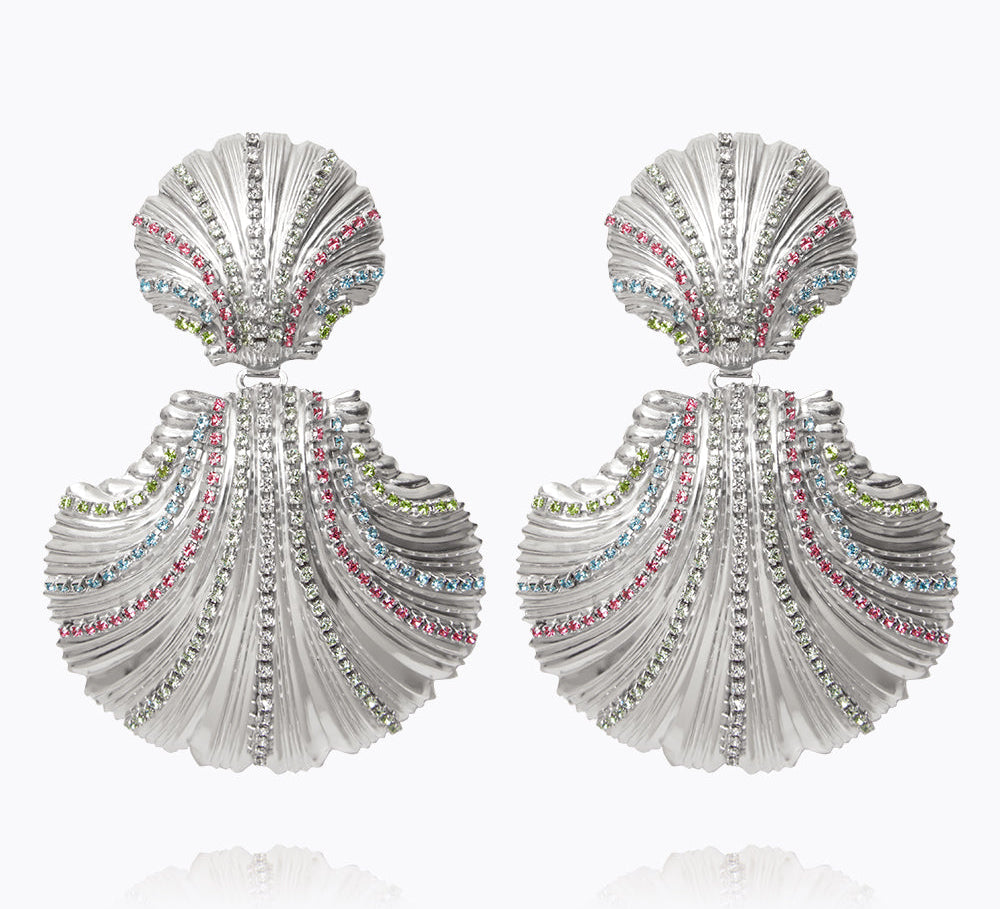 Caroline Svedbom - Mirella Grande Earrings Rainbow Combo Rhodium