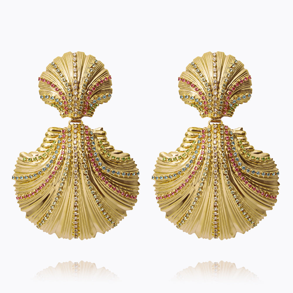 Caroline Svedbom - Mirella Grande Earrings Rainbow Combo Gold