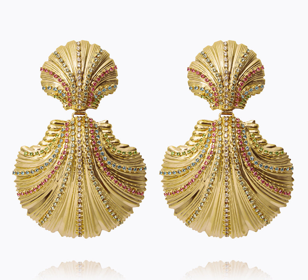 Caroline Svedbom - Mirella Grande Earrings Rainbow Combo Gold