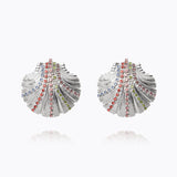Caroline Svedbom - Mirella Shell Earrings Rainbow Combo Rhodium
