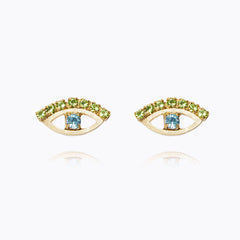 Caroline Svedbom - Petite Greek Eye Earrings Green Blue Gold