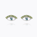 Caroline Svedbom - Petite Greek Eye Earrings Green Blue Rhodium