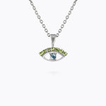 Caroline Svedbom - Petite Greek Eye Necklace Green Blue Rhodium