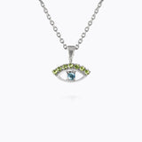 Caroline Svedbom - Petite Greek Eye Necklace Green Blue Rhodium
