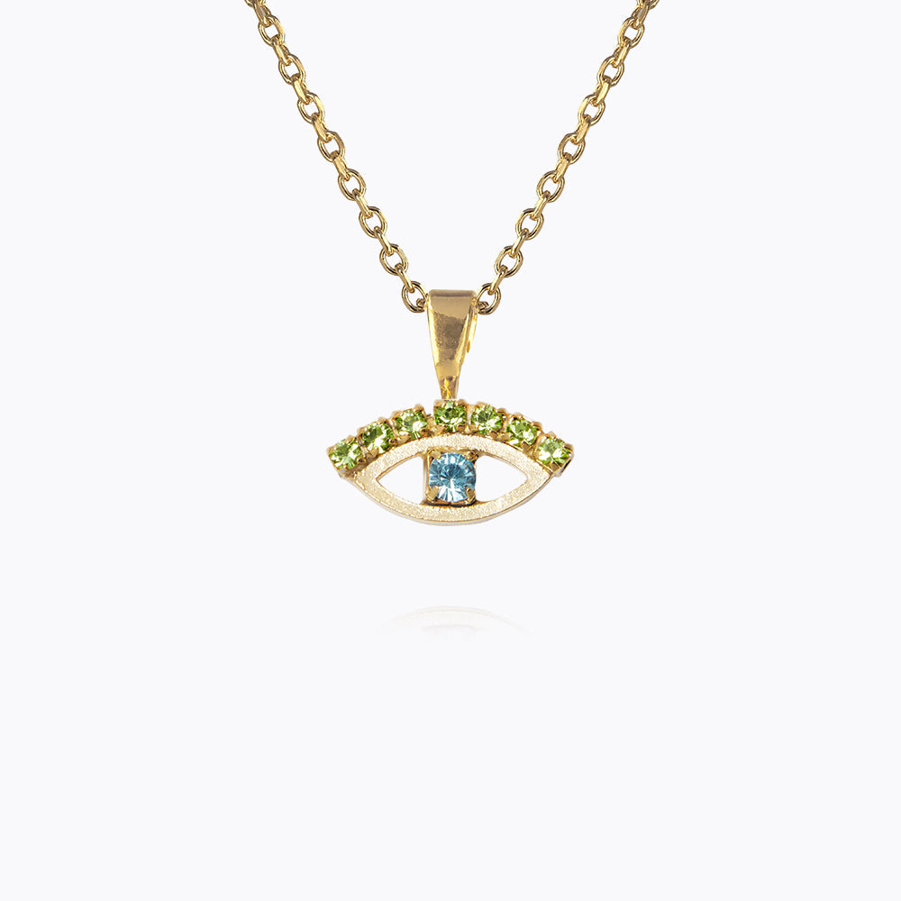 Caroline Svedbom - Petite Greek Eye Necklace Green Blue Gold