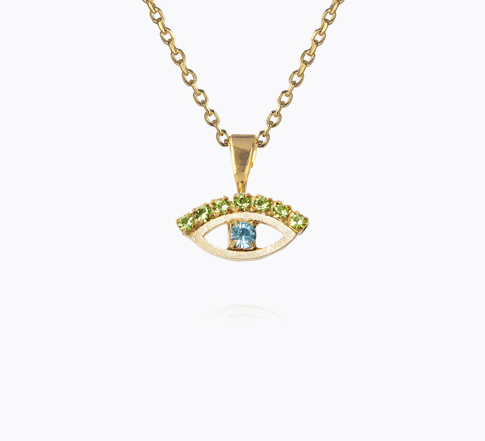 Caroline Svedbom - Petite Greek Eye Necklace Green Blue Gold