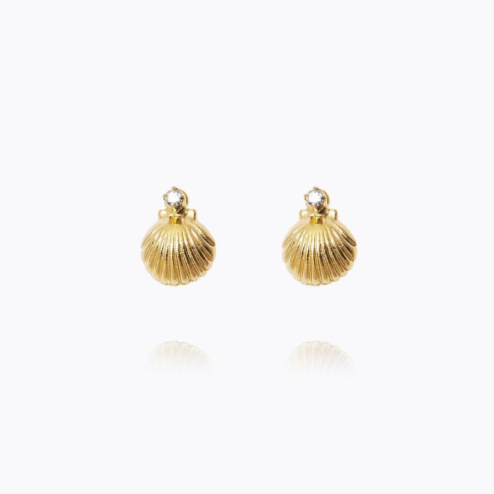 Caroline Svedbom - Petite Shell Earrings Crystal Gold