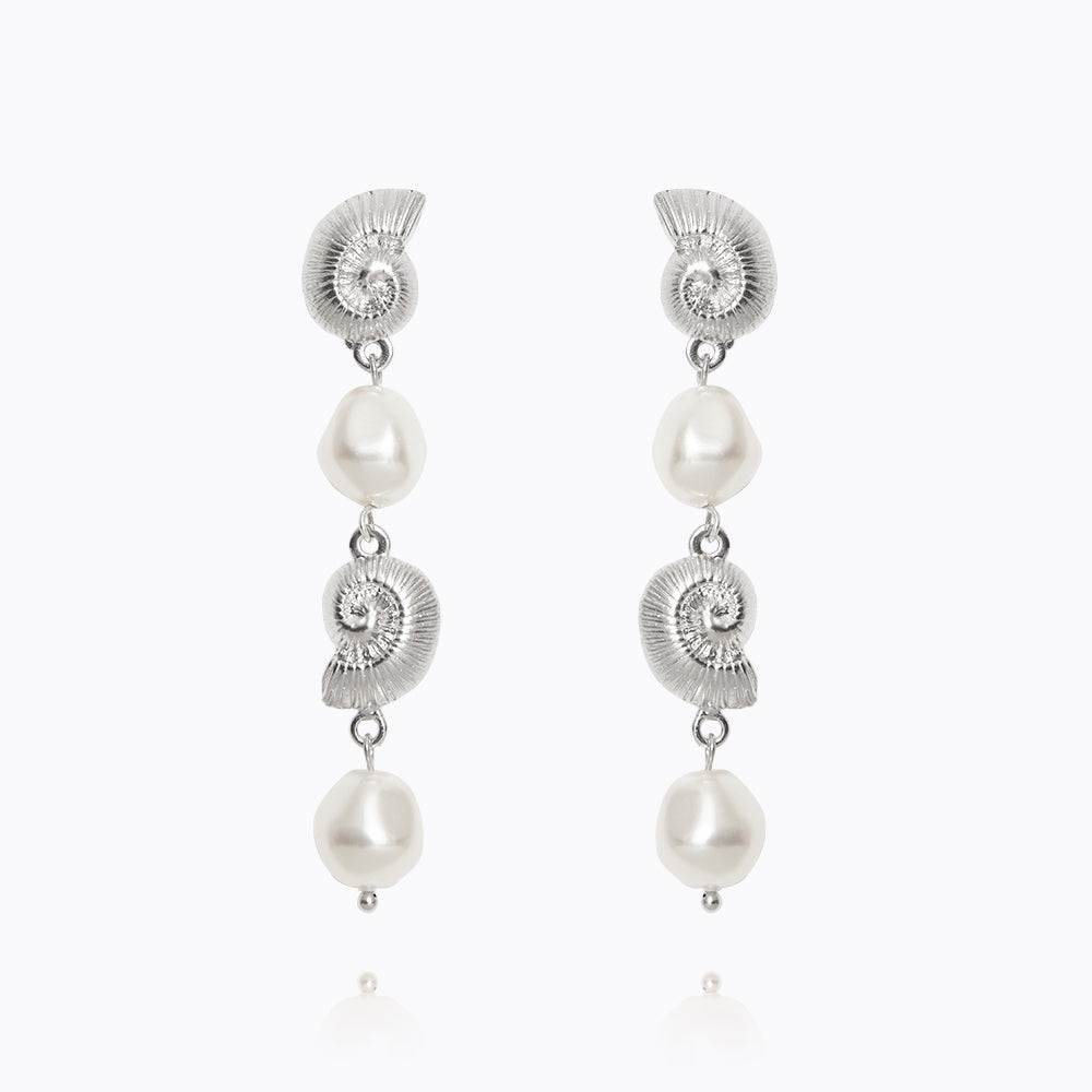 Caroline Svedbom - Shell Pearl Earrings Pearl Rhodium
