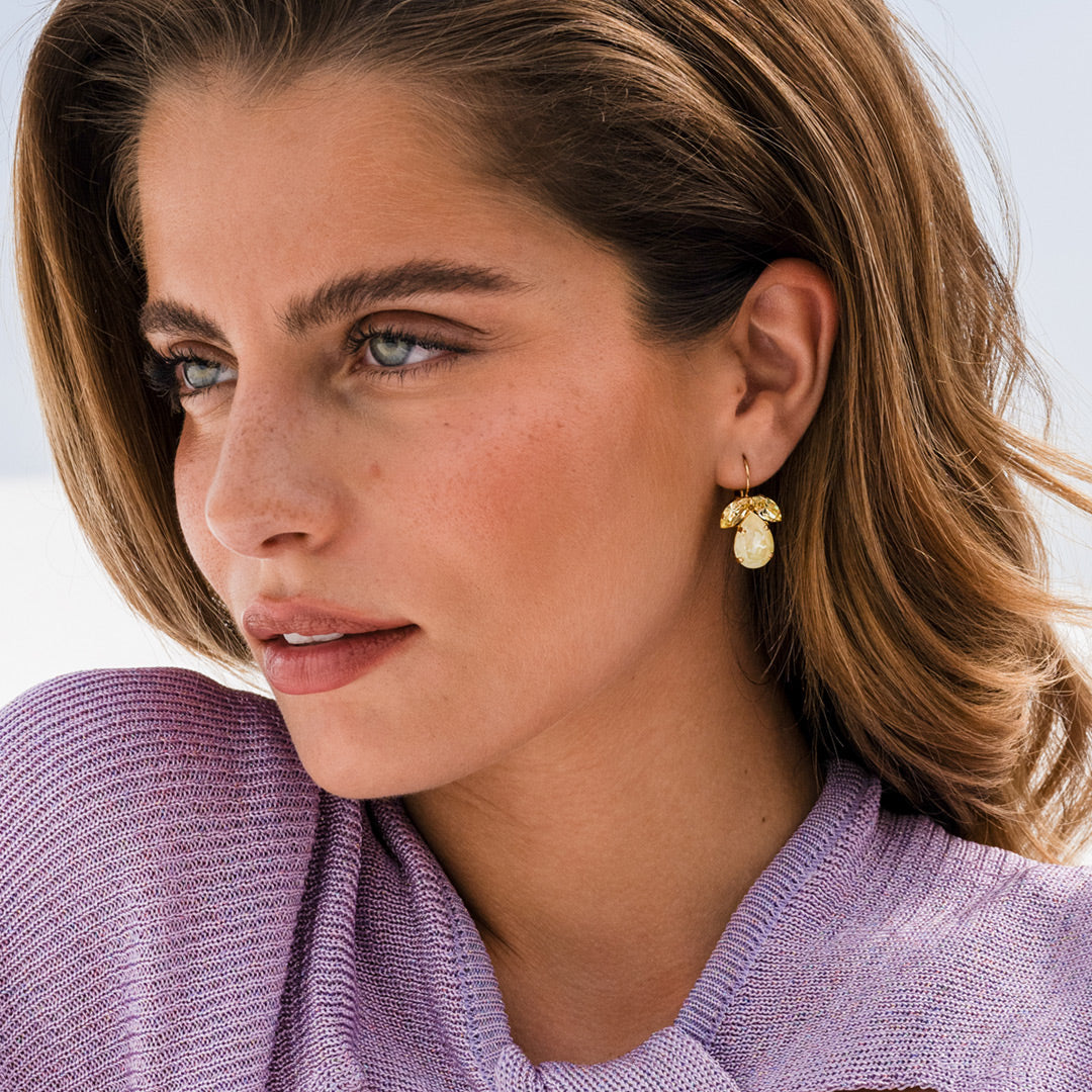 Caroline Svedbom - Timo Earrings Soft Yellow Combo Gold