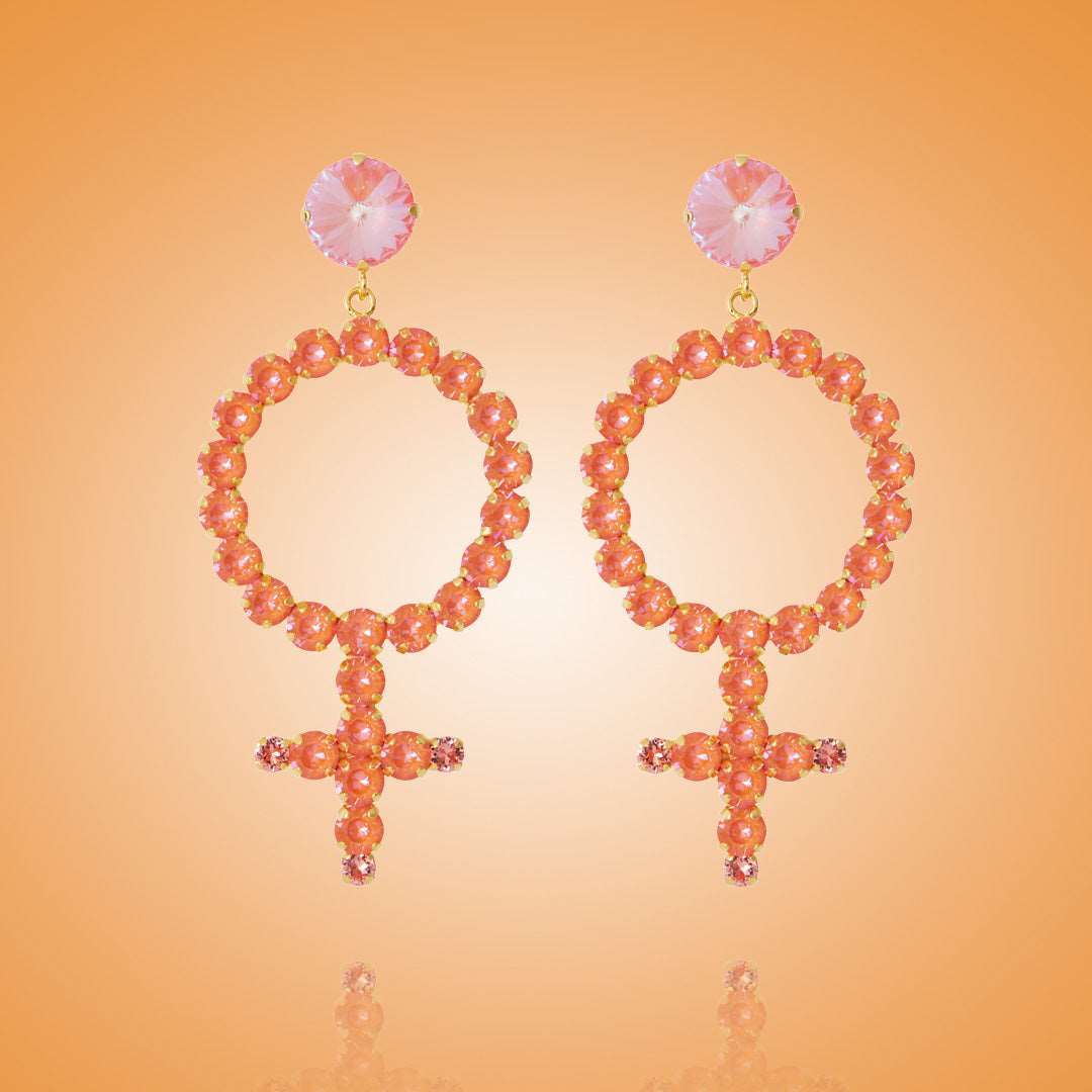Alexandra Statement Earrings / Orange Glow Delite