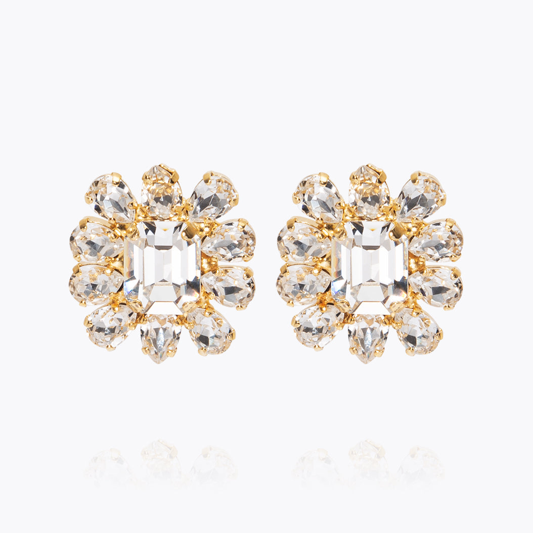 Caroline Svedbom - Peony Earrings Crystal Gold