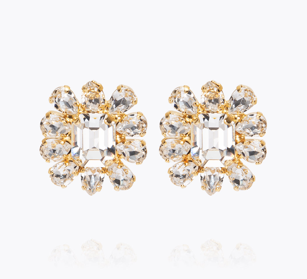 Caroline Svedbom - Peony Earrings Crystal Gold