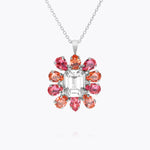 Caroline Svedbom - Peony Necklace Coral Combo Rhodium