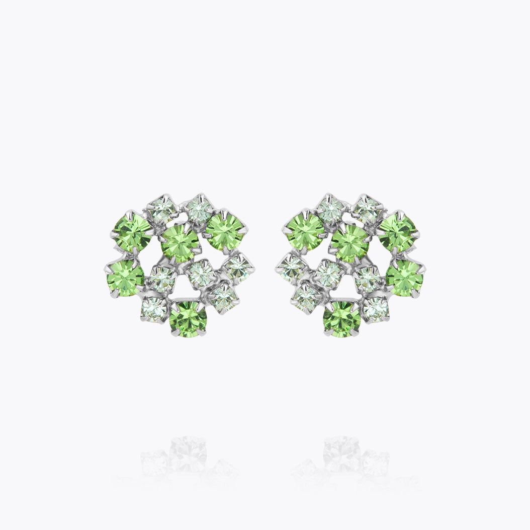 Caroline Svedbom - Kassandra Earrings Green Combo Rhodium