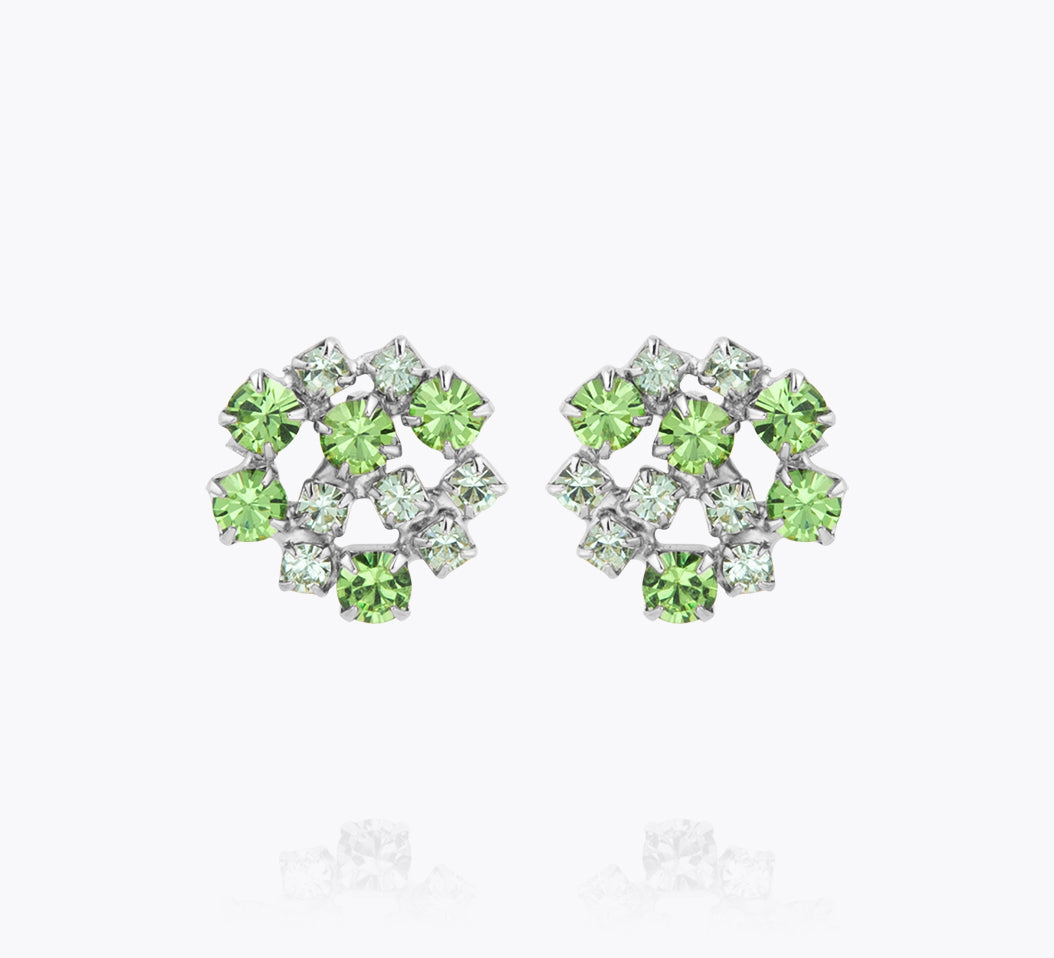 Caroline Svedbom - Kassandra Earrings Green Combo Rhodium