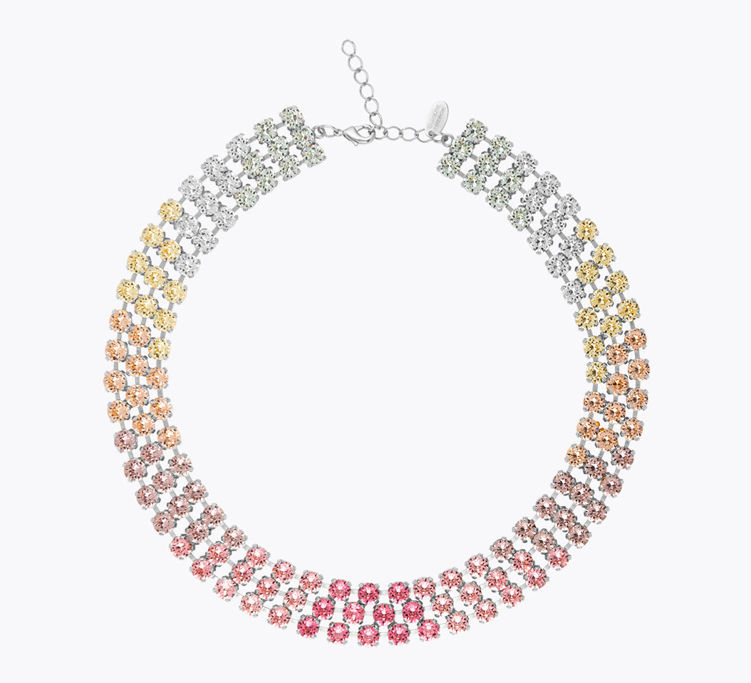 Caroline Svedbom - Rosanna Necklace Pastel Rainbow Combo Rhodium