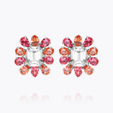 Caroline Svedbom - Peony Earrings Coral Combo Rhodium