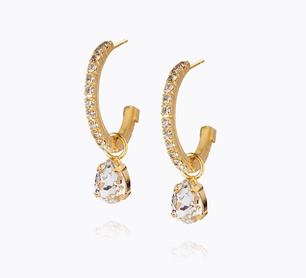 Caroline Svedbom - Tracy Loop Earrings Crystal Gold