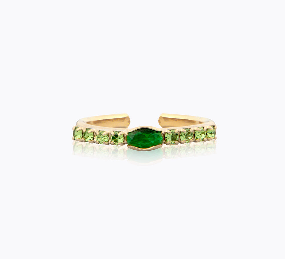 Caroline Svedbom - Tracy Ring Fern Green Gold