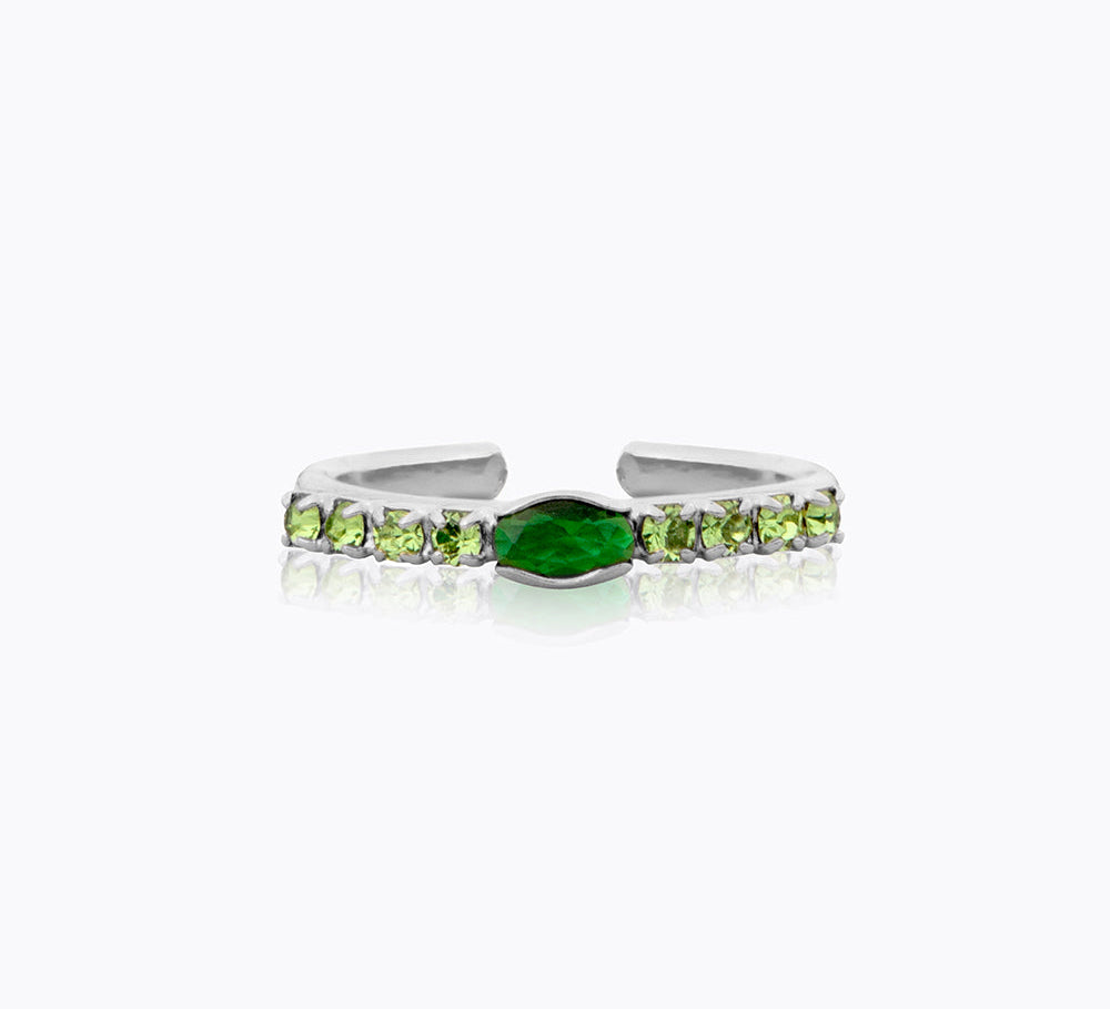 Caroline Svedbom - Tracy Ring Fern Green Rhodium